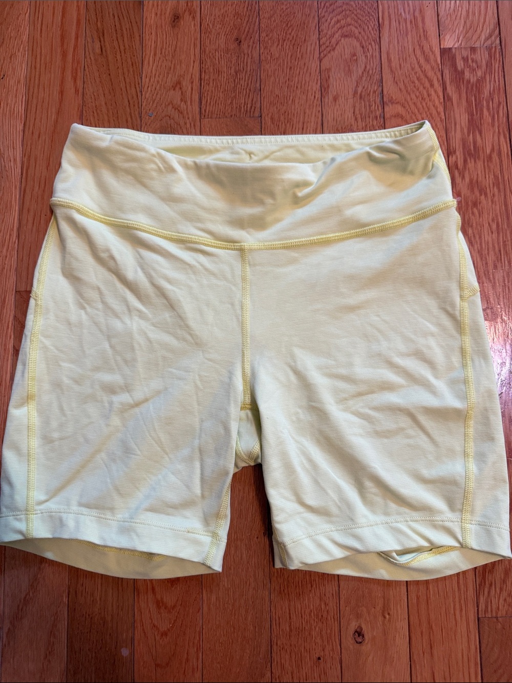 Women's Light Yellow Athletic Bike Shorts